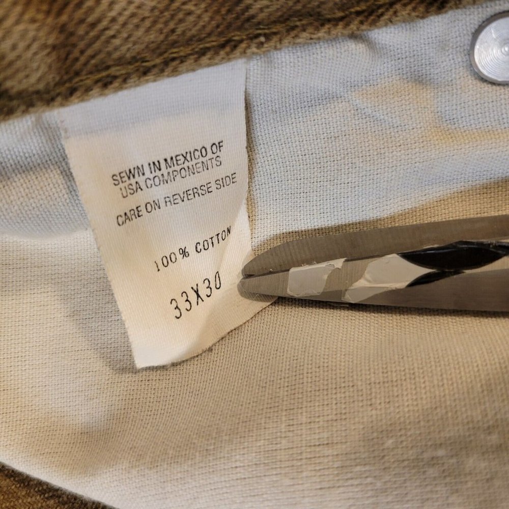 Vintage Perry Ellis America Mens Brown Tapered Denim Jeans 33x30 - Picture 10 of 11